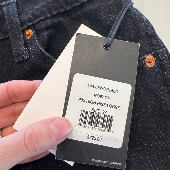 Re Done- Dark Wash Denim 90s High Rise Loose Straight Leg Jeans - Picture 2 of 7